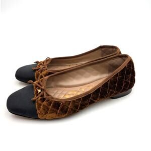 Sam Edelman Marilyn Cap Toe Ballet Flat Women's Spiced Camel/Black Size US8 EU39